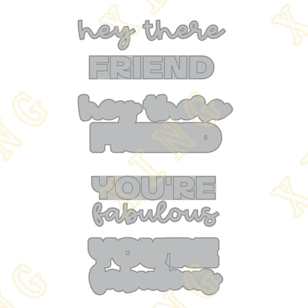 Hey There Friend You're Fabulous Cutting Dies Craft Embossing Make Paper Greeting Card Making Template DIY Handmade 2024 New