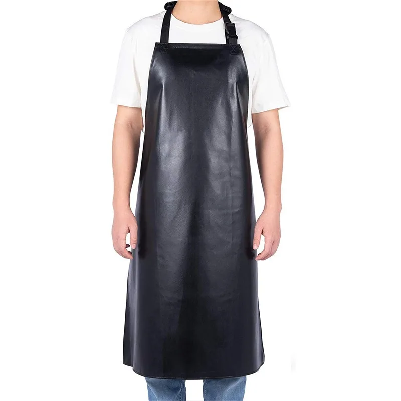 

Waterproof apron for men and women, aquatic work clothes without pockets, long style, PU leather apron