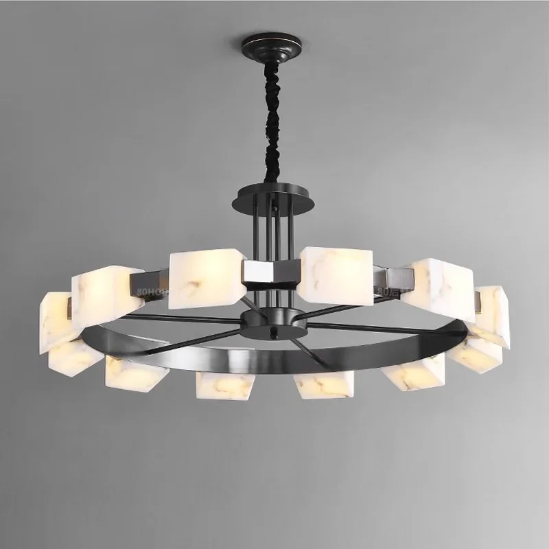 Spanish marble living room pendant lamp luxury and grand bedroom dining room lamp model room master bedroom lamp