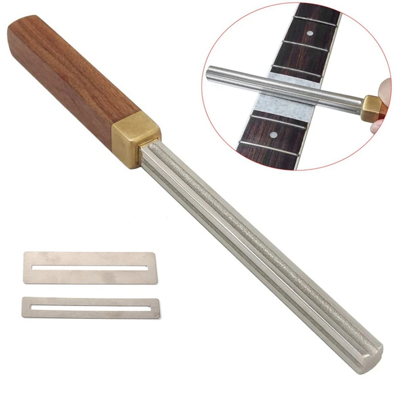 Guitar Silk Crown Edge File+2 Protectors Steel+Wood Musical Instrument Accessories Wood Handle (1Mm, 2Mm, 3Mm, 4Mm)