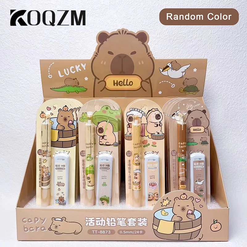 

Kawaii Capybara Mechanical Pencil Set 0.5mm Drawing Writing Pencils Cartoon Stationery School Office Supplies Children's Gift