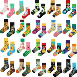 Chaussettes mi-tube en coton coloré pour enfants, style parent-enfant, garçons et filles, dessin animé mignon, mode sport, nouveau, AB