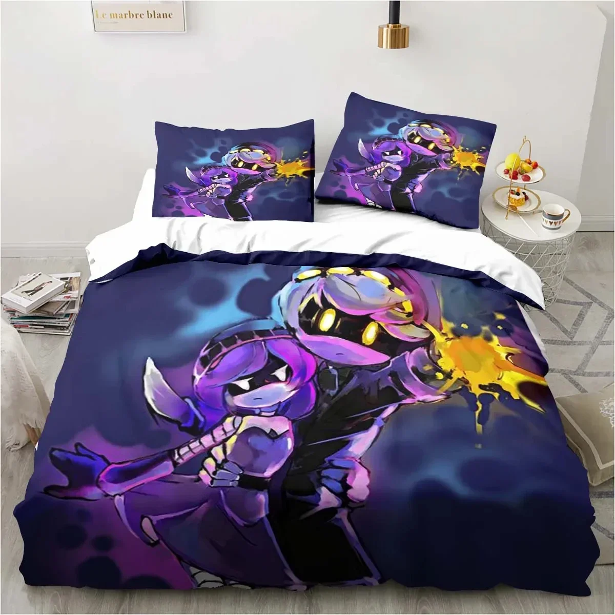 Exquisite 3D Print Murder-Drones Cartoon Bedding Set,Duvet Cover Bed Set Quilt Cover Pillowcase,King Queen Twin Size Boys Girls