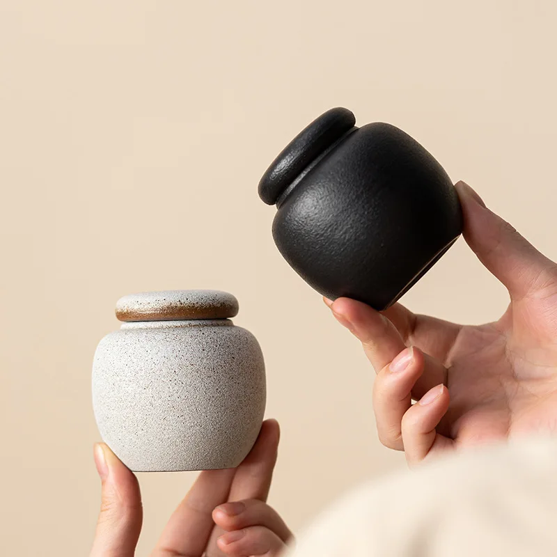 

Европейская керамическая банка для чая, черная банка для конфет, бытовая портативная керамическая банка для кофейных зерен, орехов, коробка для хранения лекарств, кухонный контейнер, новый