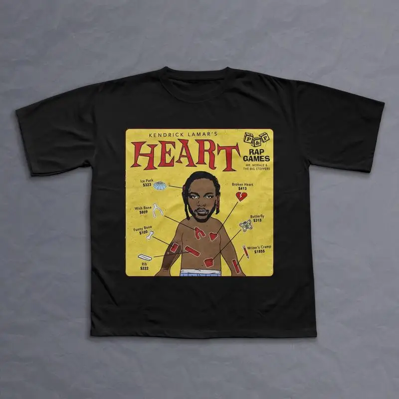 كندريك لامار هارت تي شيرت k dot Merch Rap DAMN للجنسين هدية حفلة موسيقية عتيقة GNX