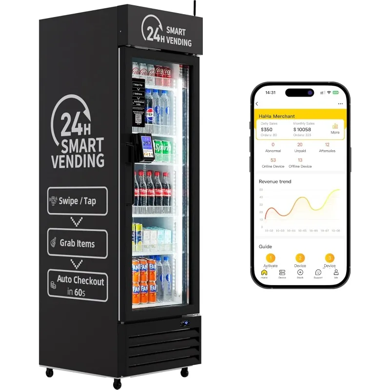 

Customized Smart Combo Vending Machine for Business Vending Machine for Sale, Card Reader & App Control Refrigerated Commercial
