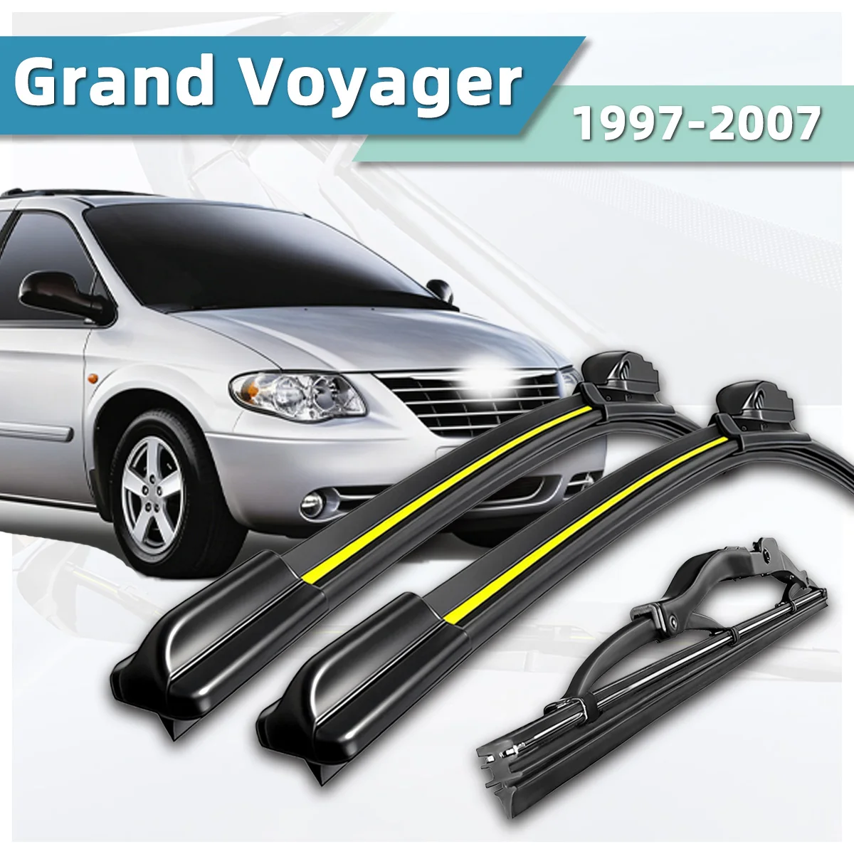 

Подходит для Chrysler Grand Voyager 1997-2007, комплект аксессуаров из натурального каучука, набор передних и задних щеток стеклоочистителя 1999, 2002, 2006 годов выпуска.
