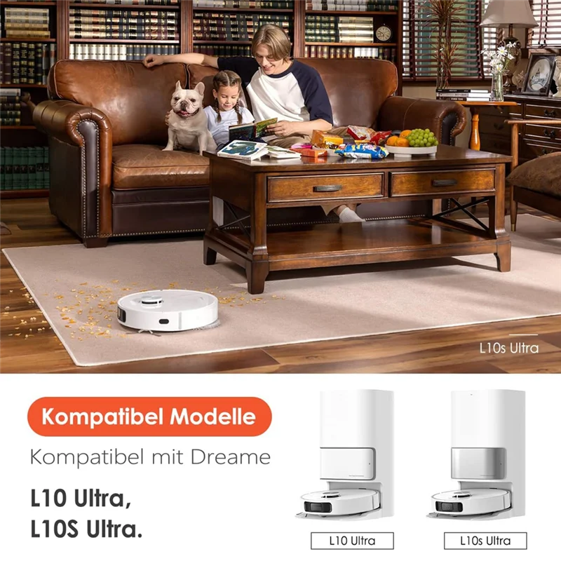 A44F-For Dreame L10s Ultra / L10 Ultra, Mop Pads Dust Bags Main Side Brush Hepa Filters Robot Vacuum Cleaner Spare Parts