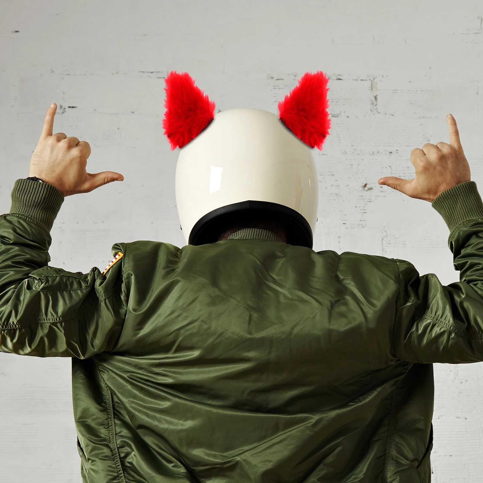 

1 Pair Cat Ears Decoration For Motorcycle Bicycle Safety Hat Ear Ornaments Universal Scooter Accessories Cosplay Costume