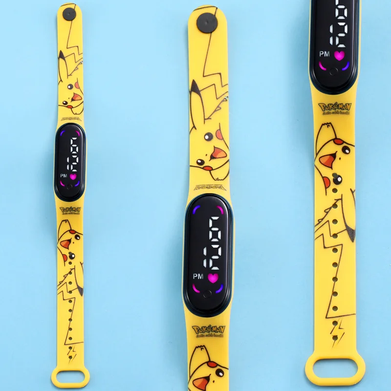 Цифровые водонепроницаемые светодиодные электронные часы Pokemon Anime Kawaii Pika Chuka Jingle Cat Pass для мальчиков и девочек, подарок на день рождения, игрушки Цифровые водонепроницаемые светодиодные электронные часы Pokemon Anime Kawaii Pika Chuka Jingle Cat Pass для мальчиков и девочек, подарок на день рождения, игрушки