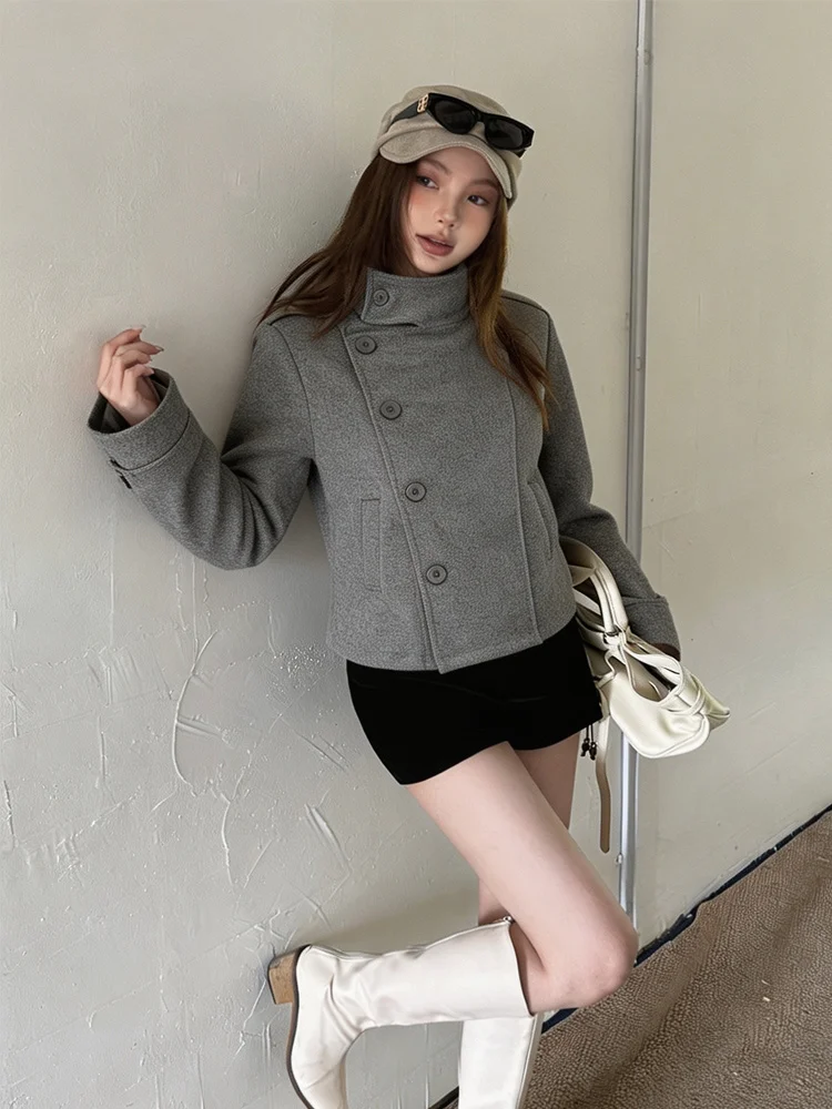Winter Einfarbiger Damen Streetwear Rollkragenmantel Y2K Hip-Hop Retro Harajuku Niedlich Lässig Modisch Vielseitig Neue Damen Oberteile – Detail 8