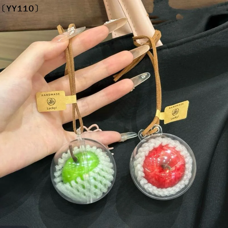 Creative Realistic Keychain 3D Fruit Key Holder Backpack Car Keyrings Fruit Rearview Mirror Pendant Decoration Gifts〔YY110〕