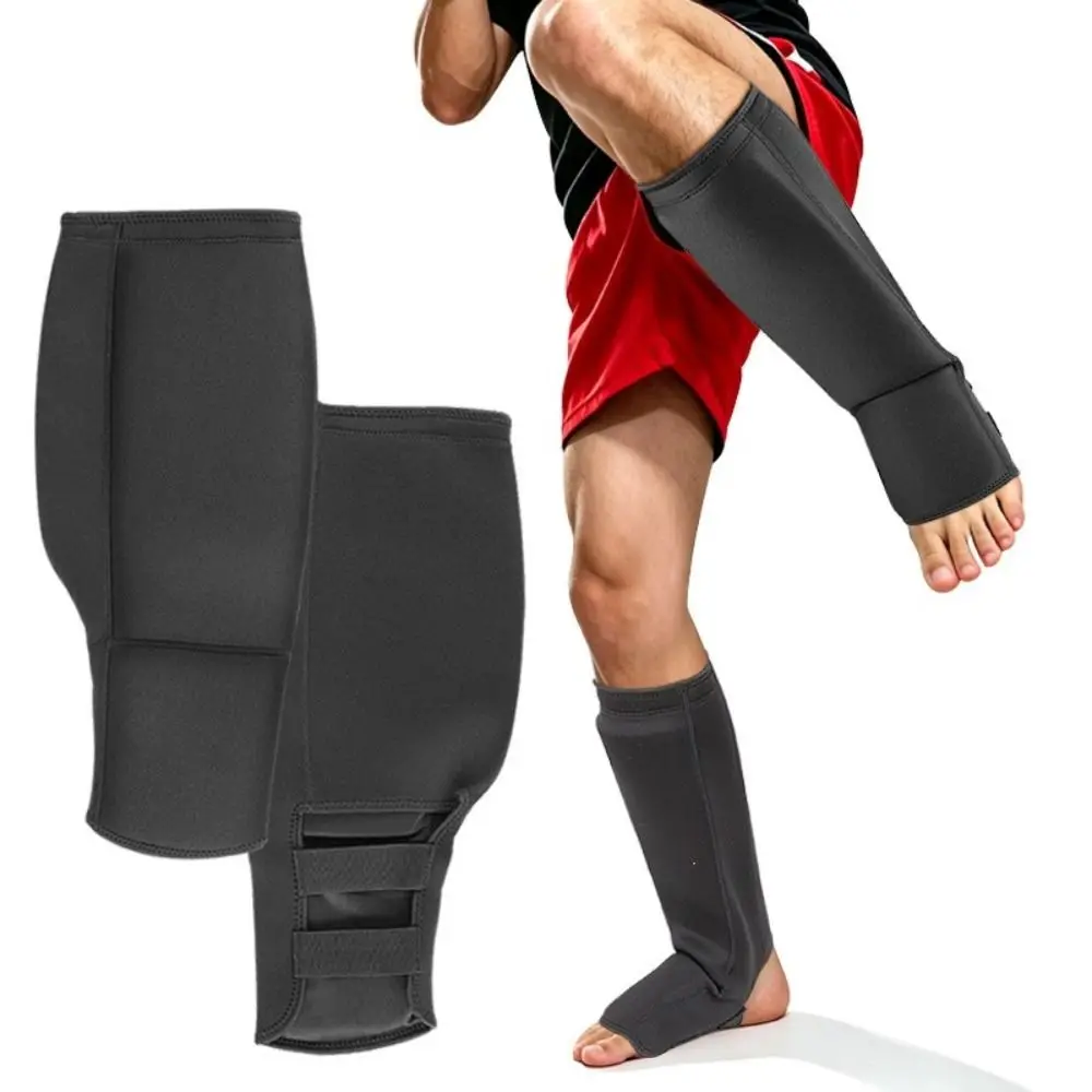 Breathable Muaythai Training Leg Support Shockproof Adjustable Shin Protection Guards Durable Boxing Leg Protectors Competition