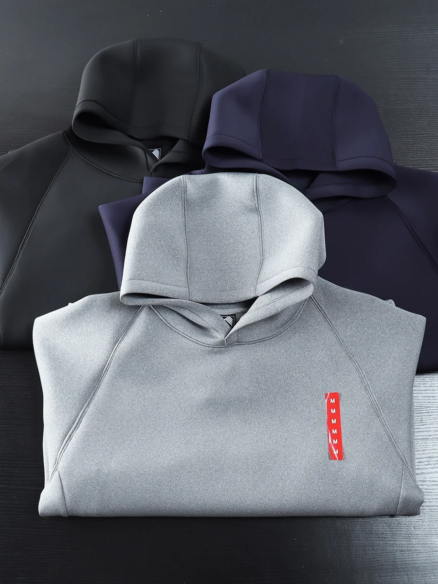 

Мужская толстовка свободного кроя из хлопка Space Cotton Air Layer, повседневная, весенняя, эластичная, молодежная, модная, удобная, с карманом-кенгуру