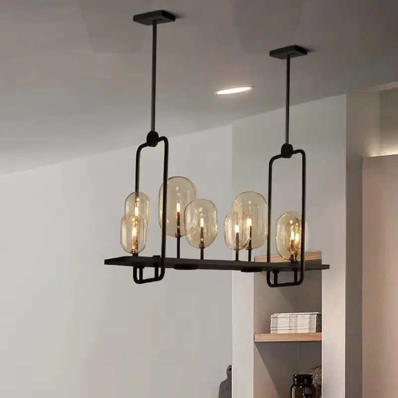 

Smoke Glass Bubble Pendant Lamp Glass Candle Suspension Light Hotel Hall Restaurant Dinning Room Bar Hanging Ceiling Chandelier