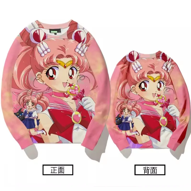 SAILOR MOON Tsukino Usagi Anime Sweatshirt Coat Loose Hoodie Casual Pullover Oversized Clothing Plus COS Clothes Full Color