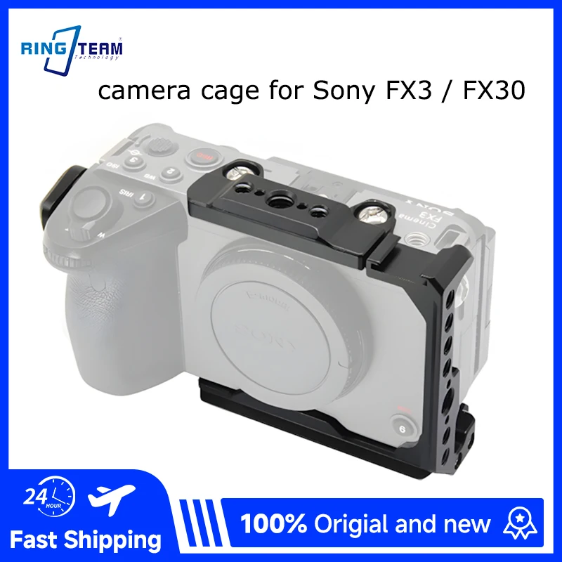 

For Sony FX3 FX30 Metal Rabbit Cage Rig Kit with Cold Shoe Cable Clamp 3/8 ARRI Positioning Holes Video Production Accessory