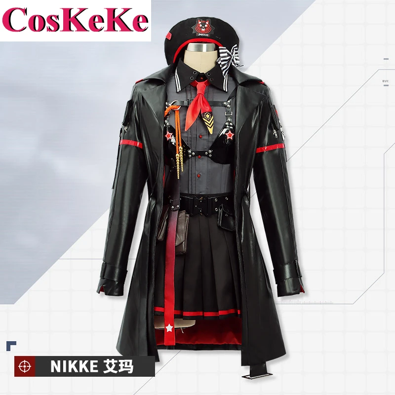 

CosKeKe [Customized] Emma Cosplay Anime Game NIKKE Sweet Fashion Black Battle Uniform Unisex Halloween Party Role Play Clothing