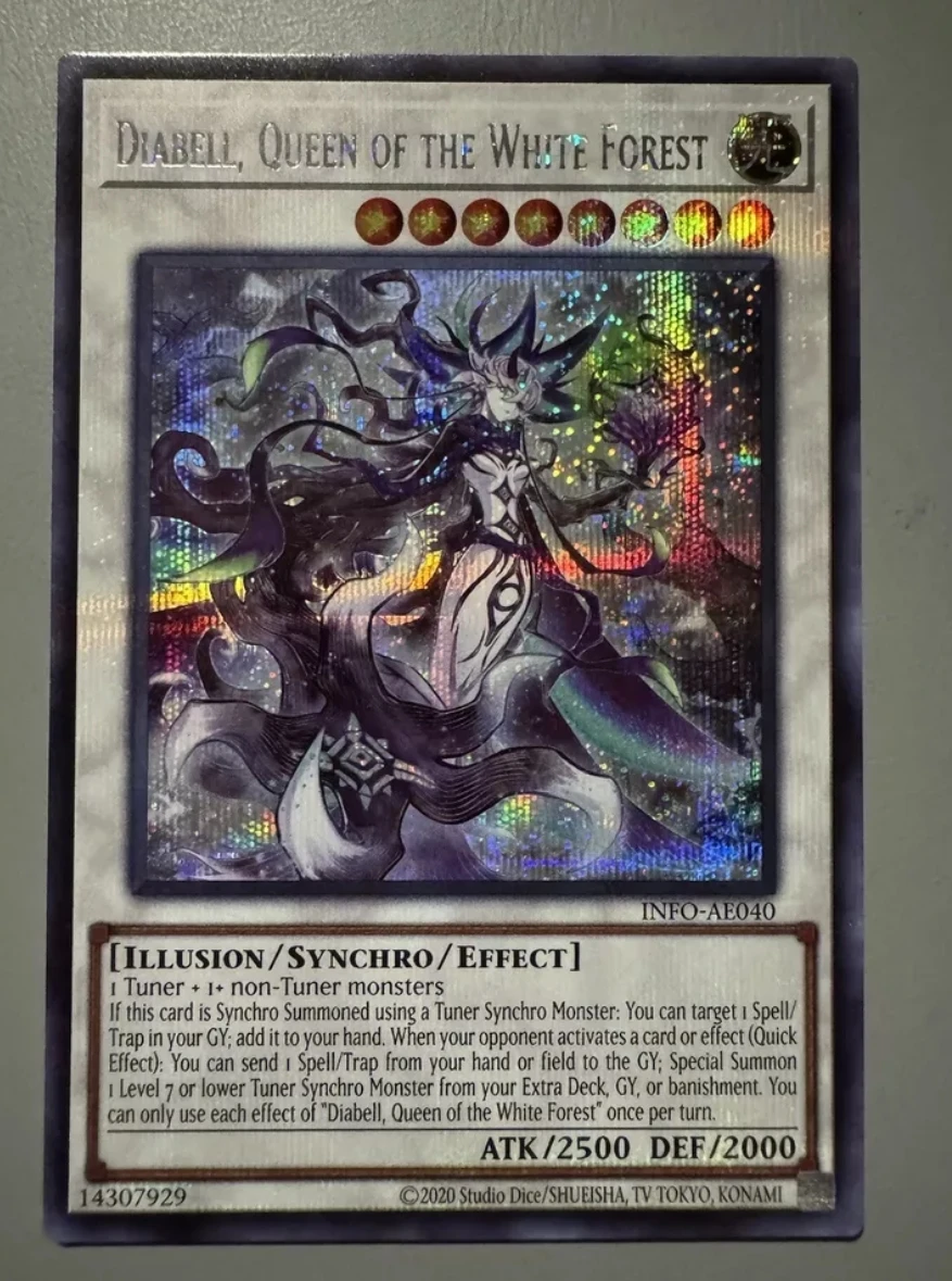 Yugioh KONAMI Duel Monsters INFO-AE040 Diabell, Queen of the White Forest Secret Rare Asian English Collection Mint Card