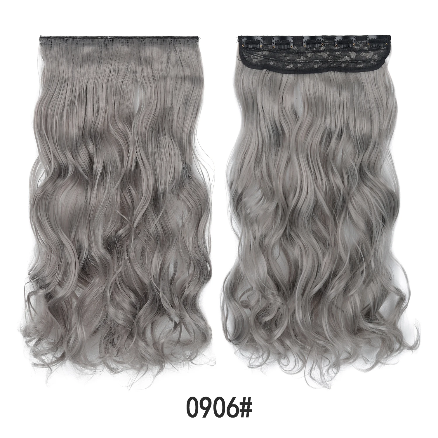 Jeedou Clip-in-Haarverlängerung, buntes, gewelltes Haar, einteilig, 5 Clips, synthetische rote, blaue, grüne Haarteile für Frauen und Mädchen, für den täglichen Gebrauch – Detail 5