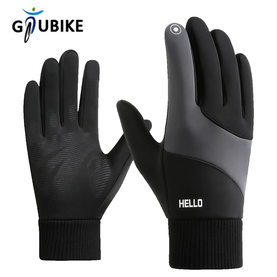 GTUBIKE Autumn Winter Sports Warm Gloves Waterproof and Anti Slip Cycling Gloves Wind and Cold Resistant Outdoor Activity Gloves
