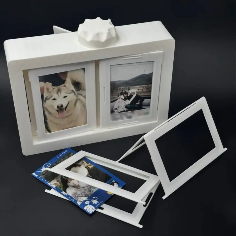 

12 Pockets 3D Rotating Photocard Holder Protective Easy To Install Tabletop Photo Frame Rotating Page-turning Ornaments
