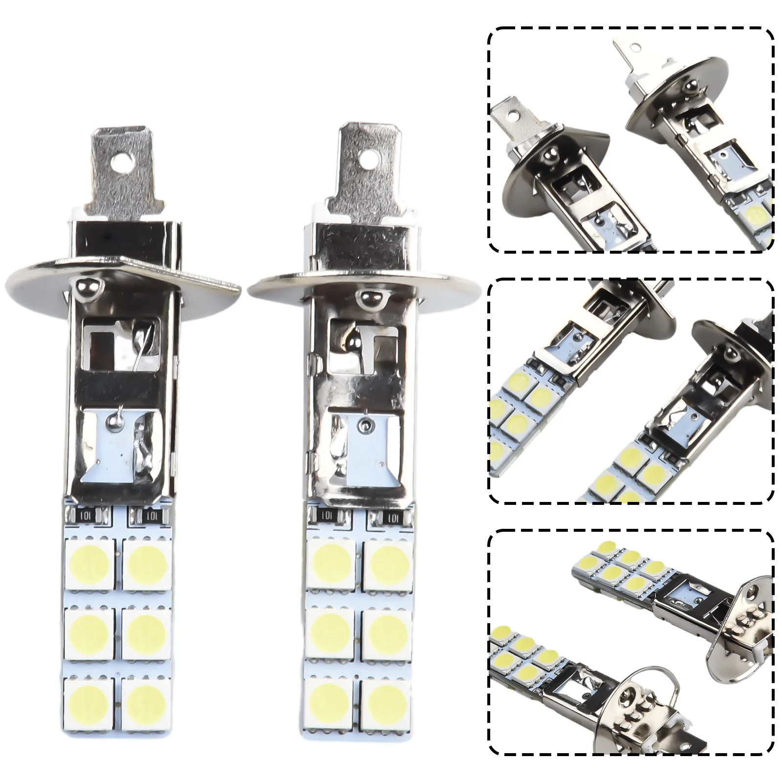 

2x 1500LM Super Bright H1 360 Degrees LED Headlight Kit High Beam Fog Driving Bulbs White Light 6000K White 35W 12V DC 50000H