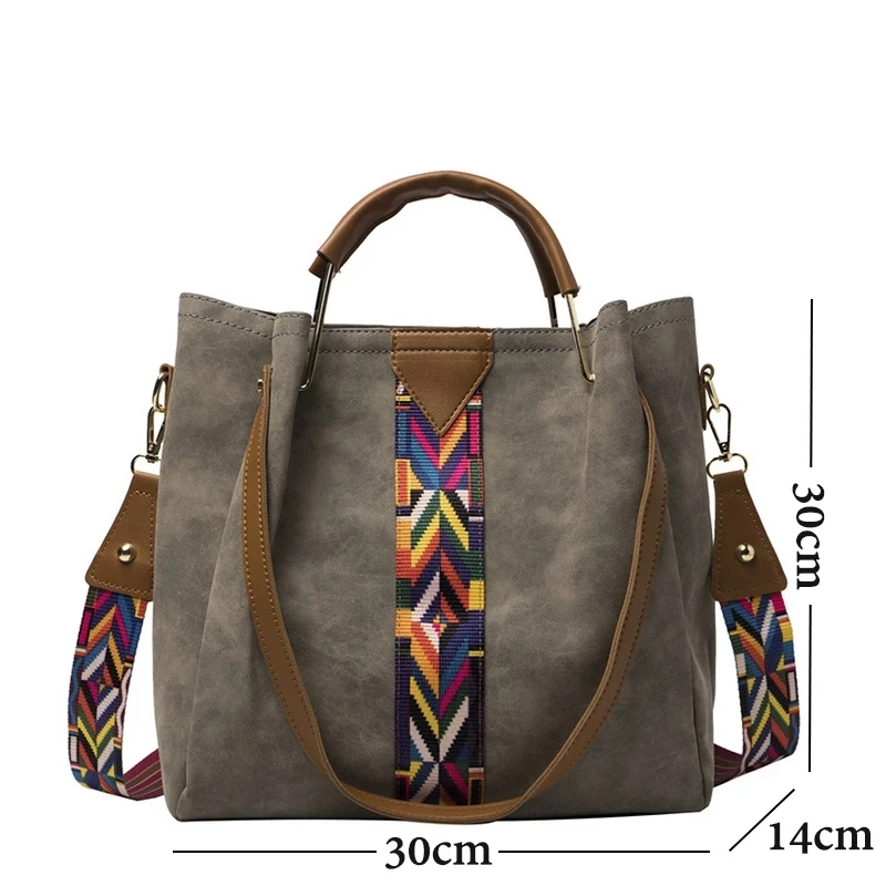 Jamhoo Vintage Totes Bags allarga la cinghia borse da donna di grande capacità borsa a tracolla in PU da donna Totes giornalieri retrò femminili