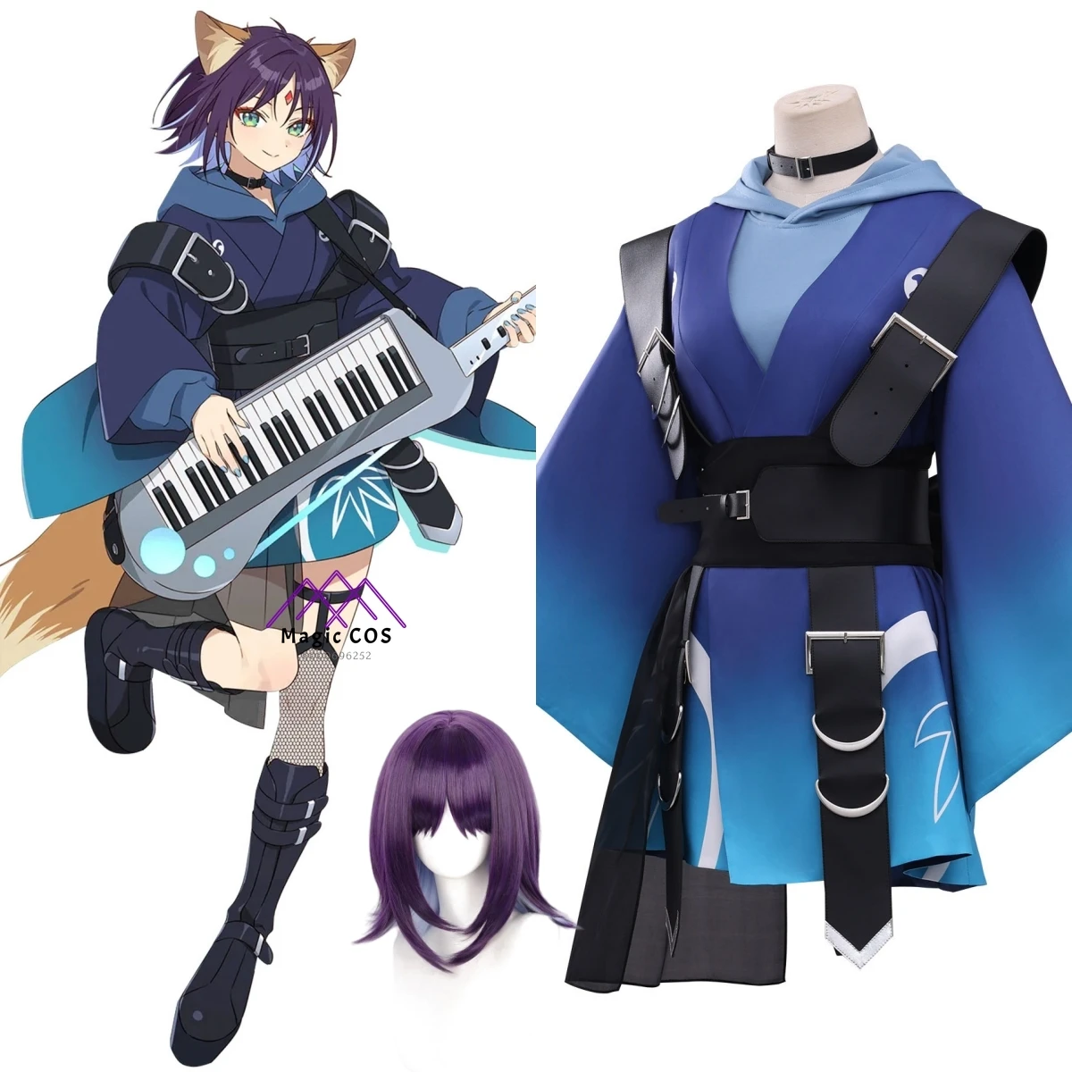 

Cosmic Princess Kaguya Cosplay Costume Anime Sakayori Iroha Role Playing Blue Uniform Outfit for Women Adult Comic Con Halloween