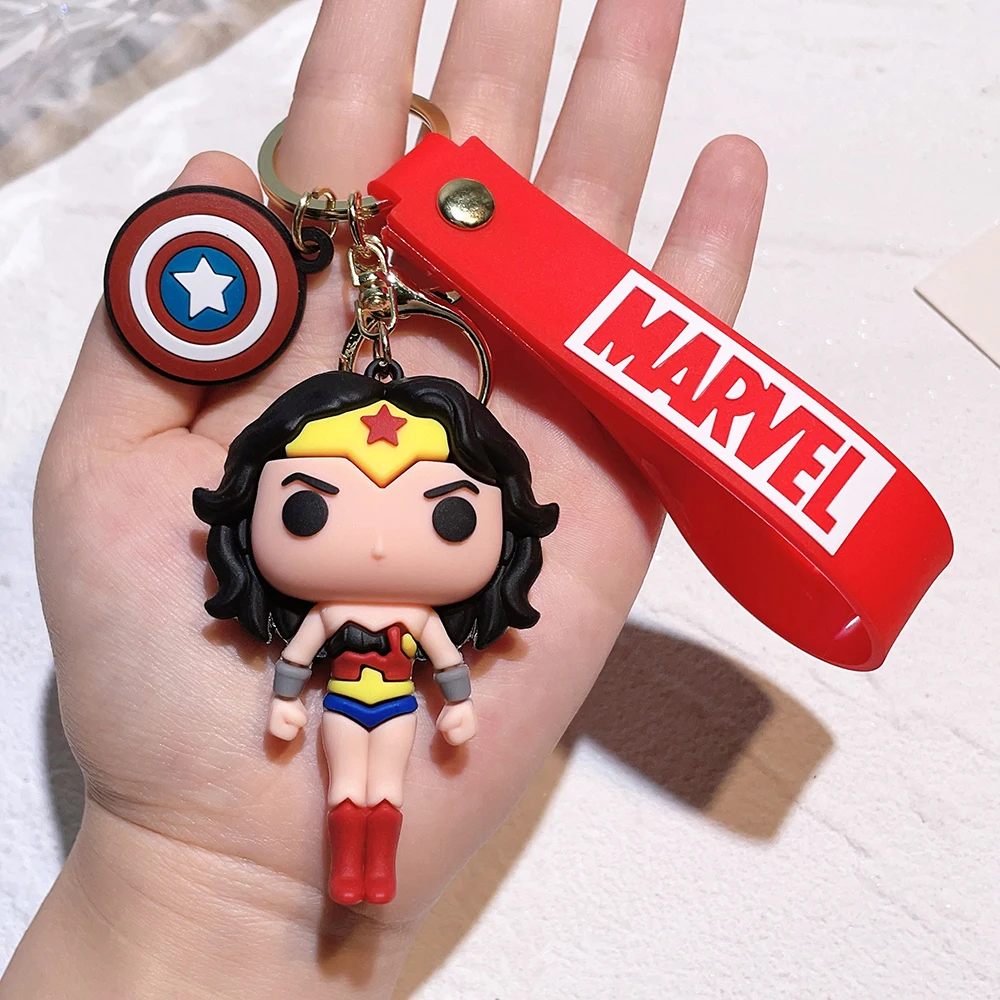 Movies Batman superman Wonder Woman The Flash Keychains cute anime cartoon Ornaments kids toys collection dolls bag pendant gift