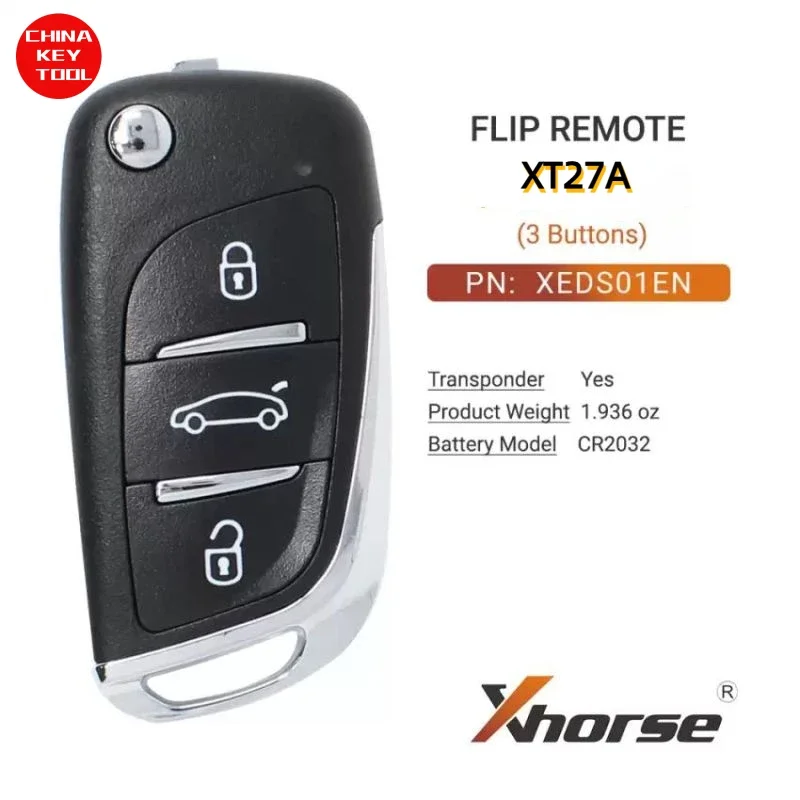 1PCS Xhorse Super Flip Remote Key DS Style 3 Buttons XEDS01EN