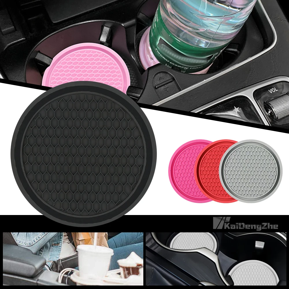 1pc suporte de copo do carro almofada de bebida anti-deslizamento esteira redonda porta-copos preto cinza inserção coaster copo esteiras acessórios in