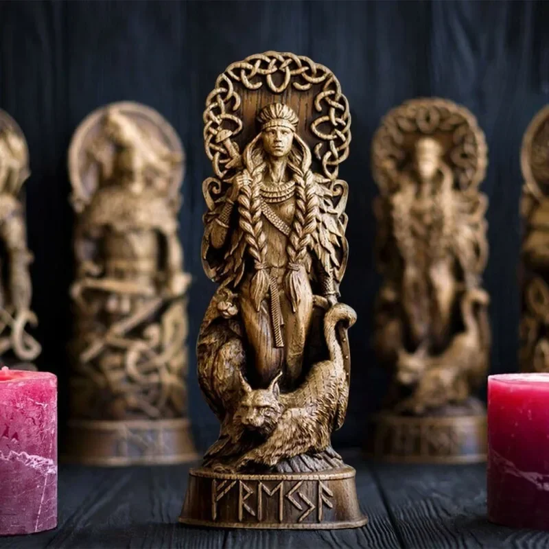 Nordic Gods Resin Figure Freya Viking Sol Figurine God Sculpture Pantheon Altar Scandinavian Statue Home Living Room Decoration