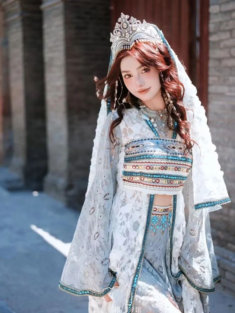 

Princess Style Ethnic Clothing Travel Photography New Design Uygur Girl Fashionable Traditional Costume Spring Seasonal Fashion