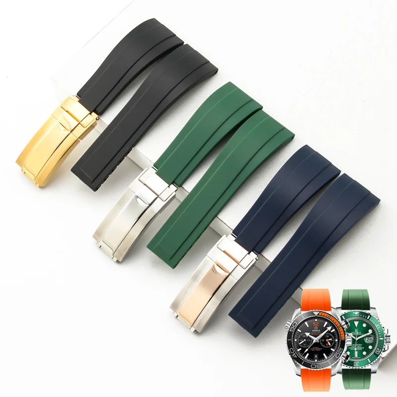 Dust-Free Silicone Watchband for Rolex Submariner Yachtmaster Daytona Waterproof Watch Strap Accessories Rubber Bracelet Chain