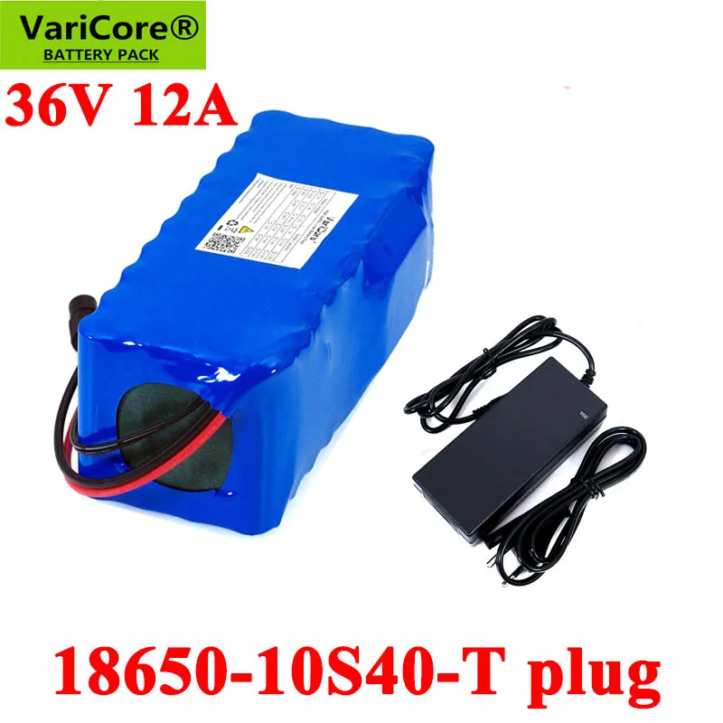 VariCore 36V 12AH 10ah 8ah 6Ah batteries 18650 Lithium Battery Pack Built in 20A BMS with 42V 2A Charger