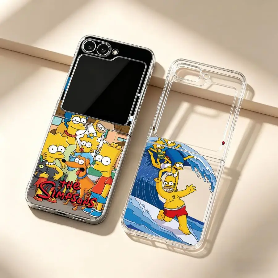 Case for Samsung Galaxy ZFlip 7 ZFlip5 ZFlip7FE ZFlip6 ZFlip3 ZFlip4 Z Flip 7 6 5 4 3 Hard Phone Cover The S-simpsons