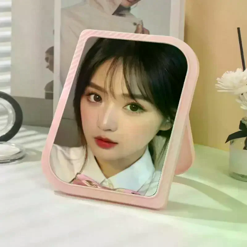 مرآة تزيين مربعة مع عدسة مكبرة عالية الوضوح قابلة للطي لسطح المكتب، مرآة مكياج محمولة متعددة الألوان #3