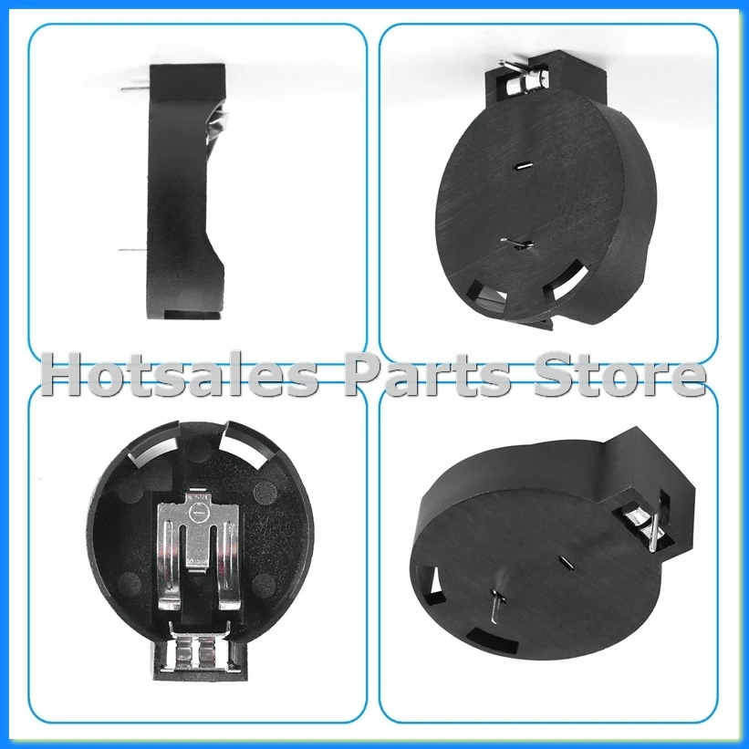 2 Pcs CR2450 Coin Cell Button Battery Socket Holder Case 2 Pins Black-A25R