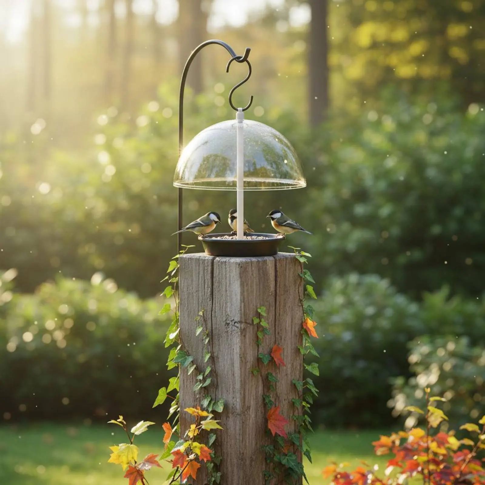 

Hanging Bird Feeder Transparent Clear Bird Feeder Outdoor Decor Easy to See Weather-Resistant for Garden, Patio