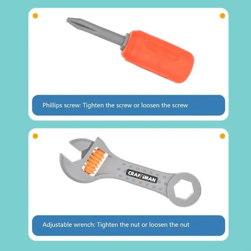 F62d Kids Toy Tool Set Realist Kids Construction Toy Construction pour les voitures Toy pour