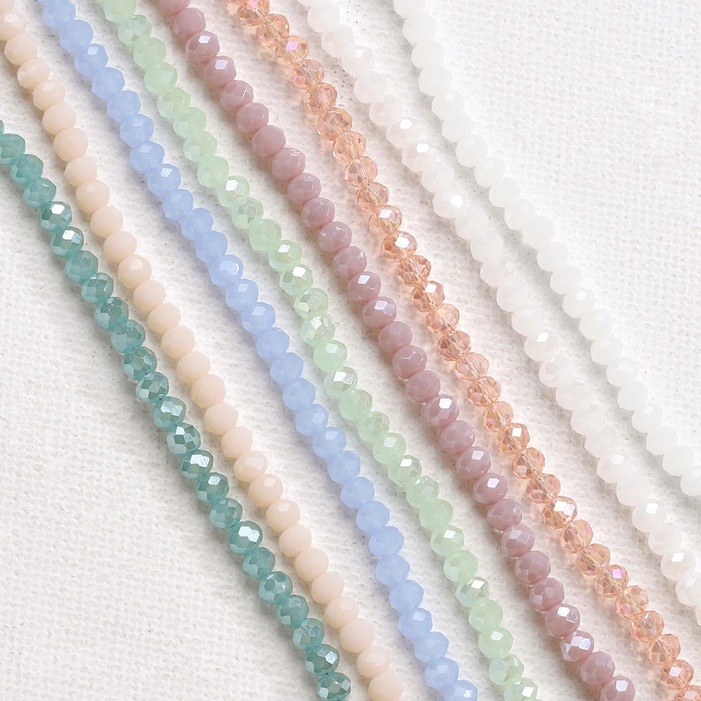 About 120pcs/pack Multifaceted Round Glass Beads Bulk Spacer Beads for DIY Necklace Bracelet Earrings Jewelry Making Accessories