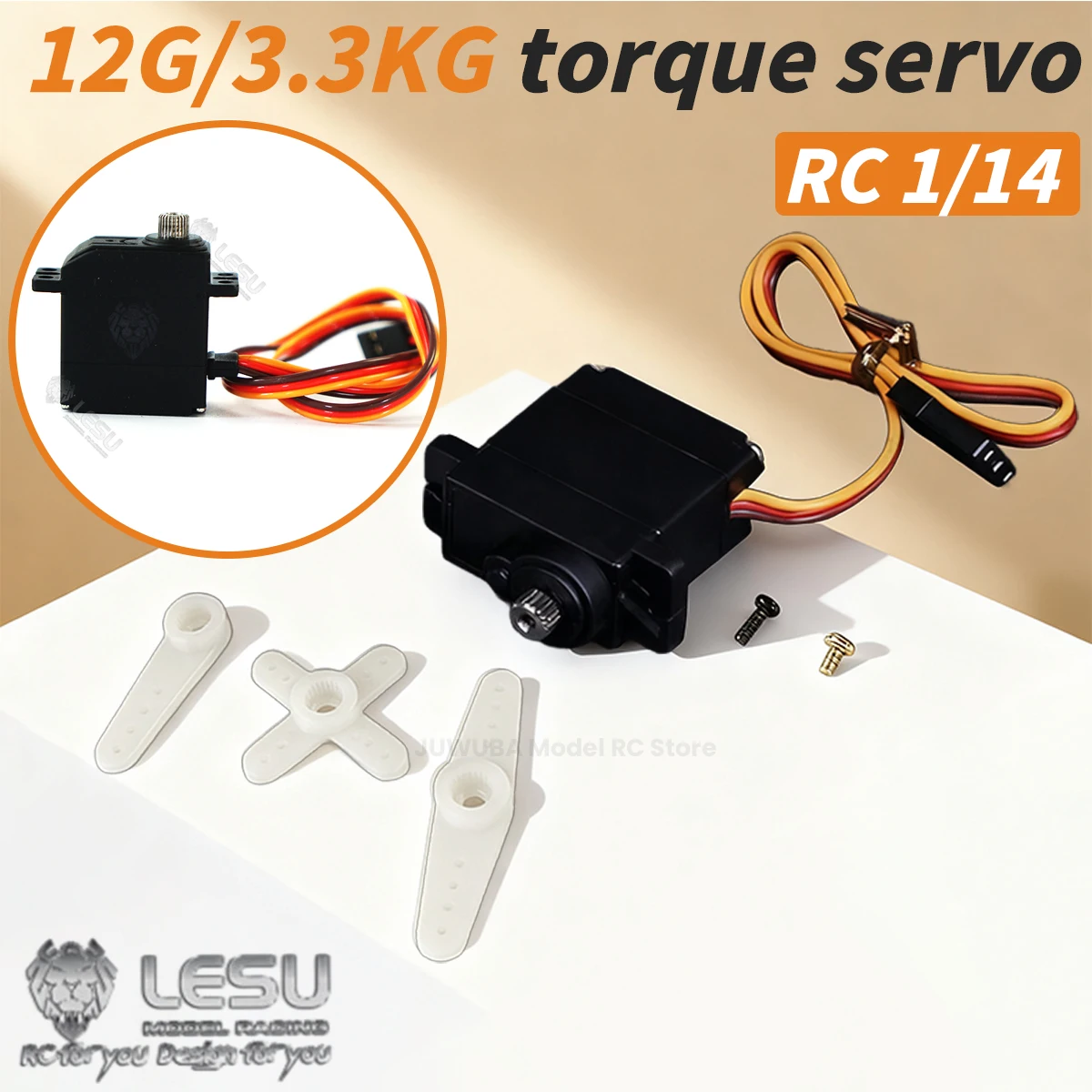 

Lesu Digital Servo 12G/3.3KG Torque Servo Titanium Alloy Gear For 1/14 Tamiya RC Truck Tractor Toy Cars DIY Upgrade Parts Models