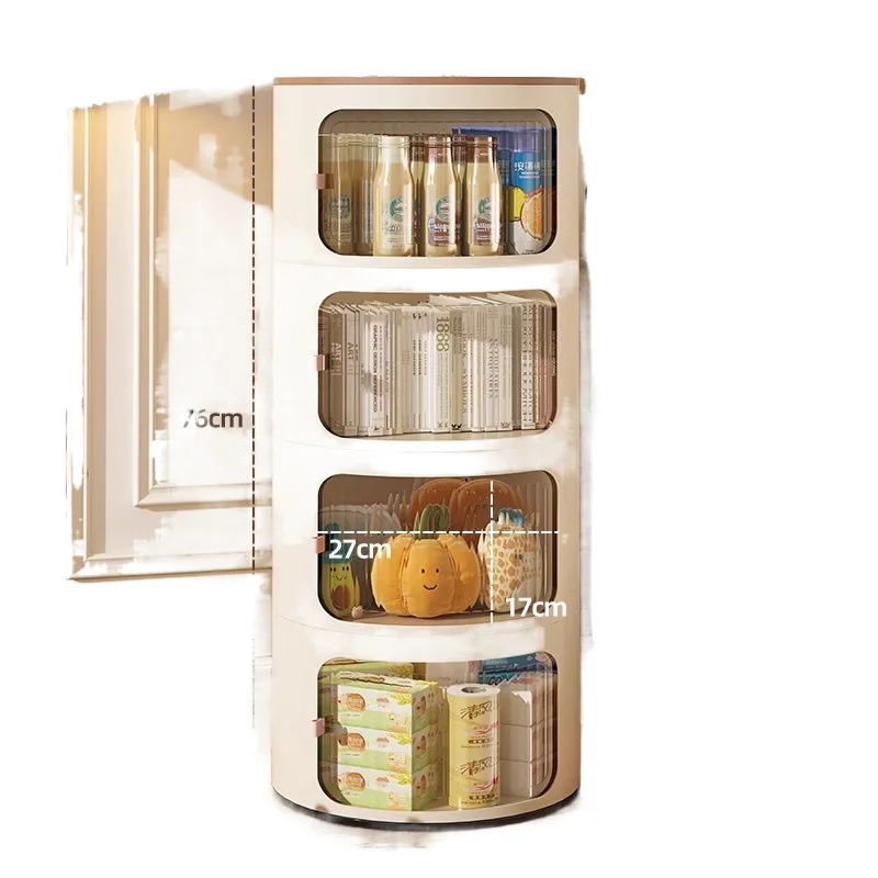 

Cream wind, bedside table, round storage cabinet by the bedroom bedside, floor-to-ceiling removable