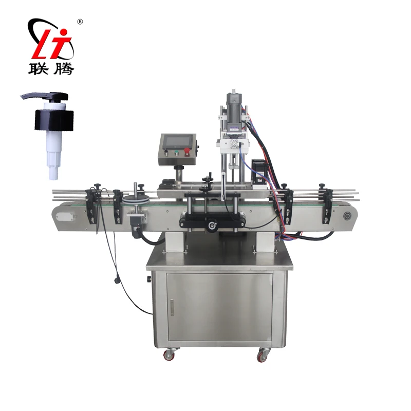 LT PACK Auto Automatic Vial Jars Cans Dropper Bottles Pressing Sewing Vacuum Caps Screwing Sealing Capping Machines