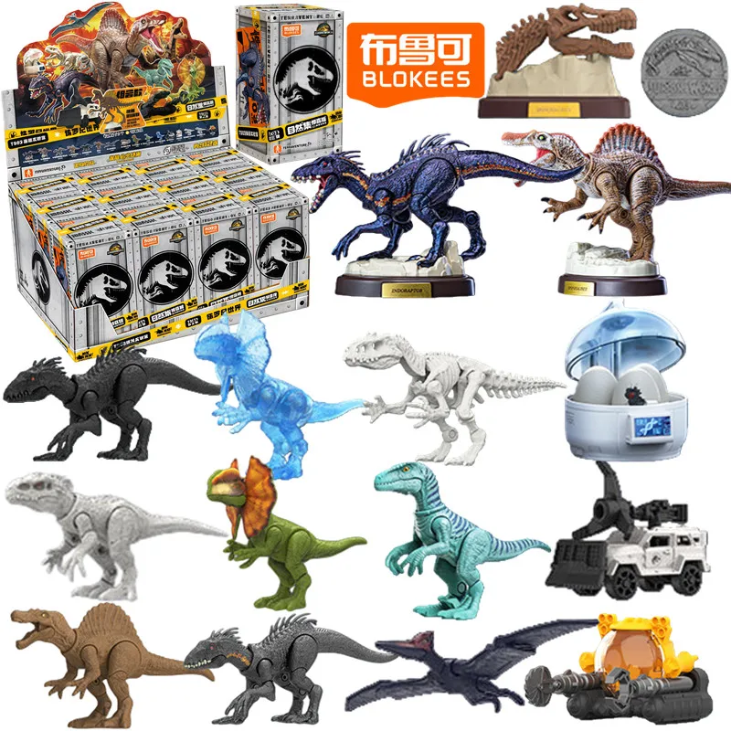 

BLOKEES Jurassic World Terraventure TS Laboratory Series Indoraptor Spinosaurus Pterosaur Anime Figures Blind Box Toys Gifts