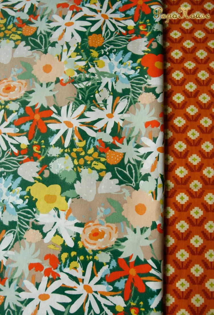 160x50 سنتيمتر جديد الأزهار لطيف حك نسيج القطن ملابس الأطفال الملابس النسيج اليدوية Diy بها بنفسك الخياطة القماش #4