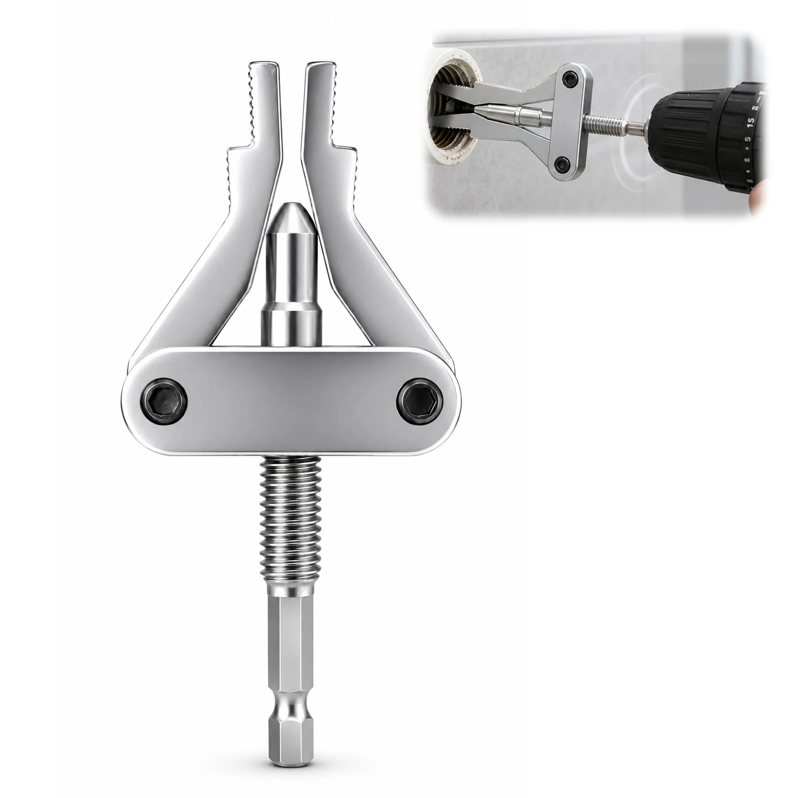 Gewindeauszieher für gebrochene Rohrverbindungen, Sechskantschaft für Elektrobohrer, PPR PVC MPP Rohrentferner DN20/25/32 1/2" 3/4" 1" – Detail 6