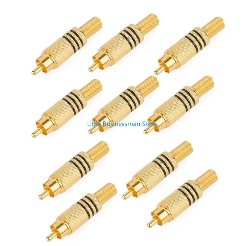 10Pcs Plug Male Connectors Sound Video Cable Speaker Adapter Socket Chassis M76A