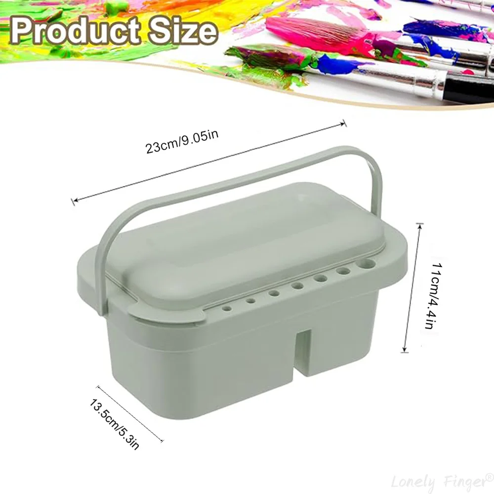 Portable Multi-function Paint Brush Washer with Lid Palette and Handle for Cleaning Acrylic, Watercolor, and Water-Based Paints
